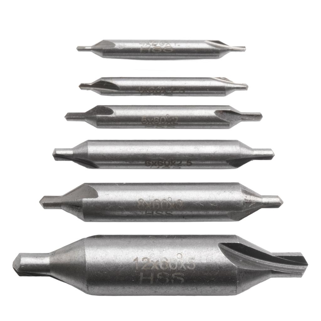 60-Degree Angle Center Drill Bits Metalworking Tough Material 60-Degree Countersink Accurate Center Holes High Speed Steel