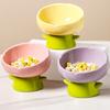 Flower Shaped Ceramic Cat Bowl Large-mouthed Anti-tipping Bowl High Foot Bowl  For Cats Dogs