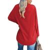 Women's Big Size Casual Long Sleeve Round Neck Solid Color T-Shirt Spring Autumn Plus Size Clothing