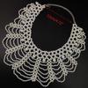 Handmade Layered Pearls Choker Necklace Luxurious Body Chain Shoulder Shawl Collar for Women Body Jewelry Accessory