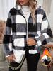Plaid Zipper Plush Hooded Long Sleeve Women's Hoodie - 2025 Autumn/Winter Collection