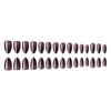 Dark Party Style Cat-Eye Almond Press-On Nails - Short Teardrop Shaped and Adhesive