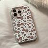 Retro Leopard Bow Apple 17 Mobile Phone Case 16promax Leather 15 Suitable for IPhone13 Silver Edge Fashion Mobile Phone Case