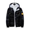 Mens Short Down Jacket Winter Outdoor Warm Hooded Coat White Black