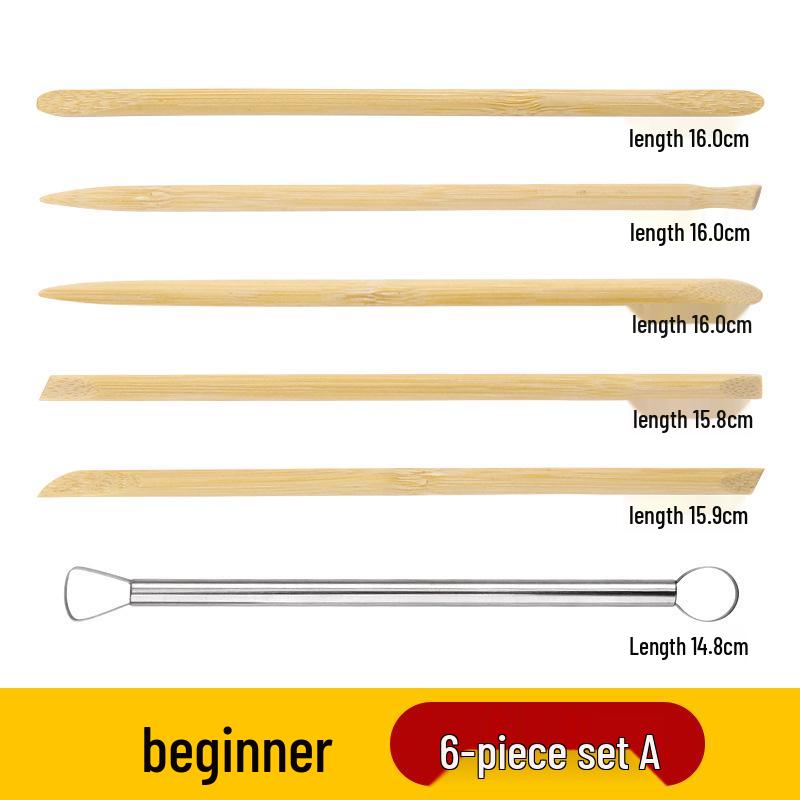 Beginner 6-Piece Sculpting Tool Set for Fine Carving and Colored Clay