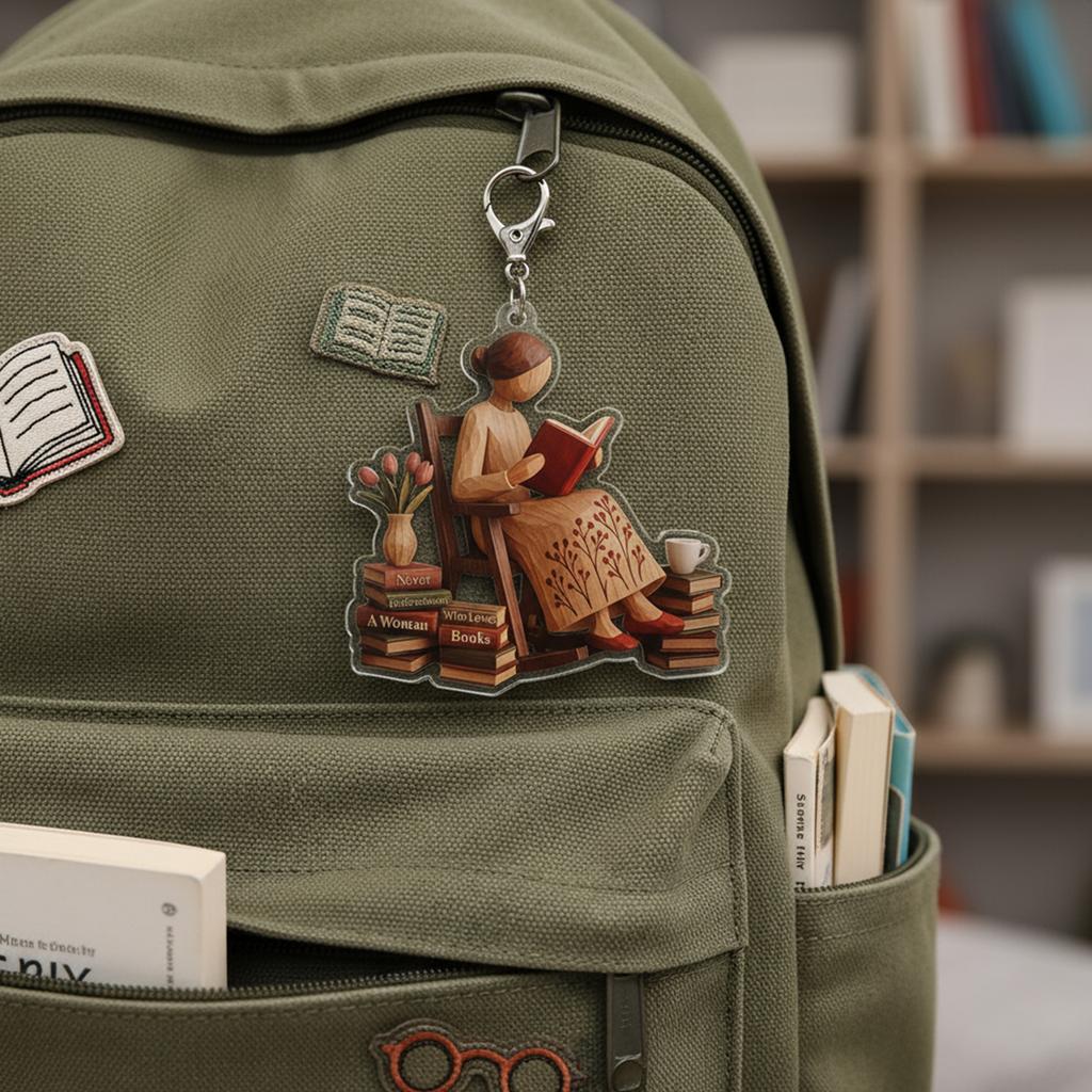 2D Nur ein Mädchen, das Bücher liebt Ornament Weihnachtsbaumhängeornament Leseornament Geschenke für Leser Buchliebhaber Frauen