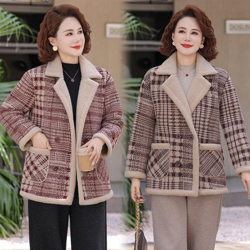 Winter New Velvet Warm Cotton-padded Jacket Women's Clothing Granular Velvet Top Thickened Temperament Thin Cotton Clothes