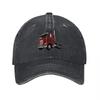 Red Fire Truck Embroidered Washed Canvas Baseball Cap Classic Adjustable Hat for Unisex and Women