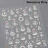 Gold Stamped White Christmas Tree Snowflake 3D Self Adhesive Nail Art Stickers Santa Claus Elk Xmas Cartoon Cute Manicure Decals