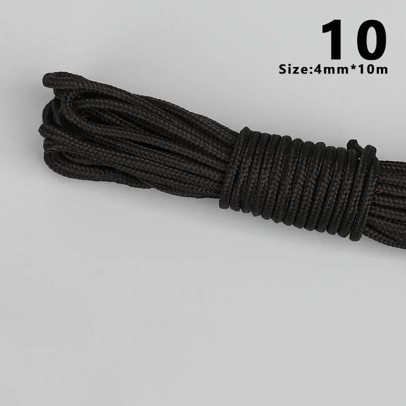 10m 4/6/8mm Thicken Nylon Rope Non-slip Wear-Resistant Strong Braided Rope DIY Bag Clothesline Handicrafts Making Accessories