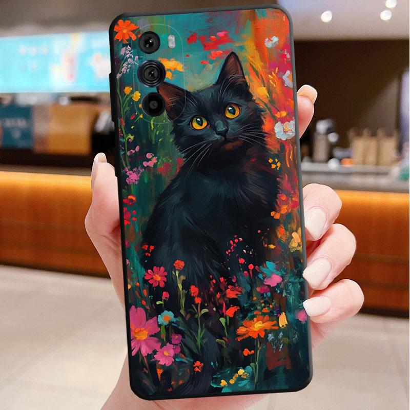 Black Cat Phone Case For Motorola Edge 60 50 40 Pro 60 50 40 30 Ultra Neo Fusion Moto G Play G Stylus G Carcasas