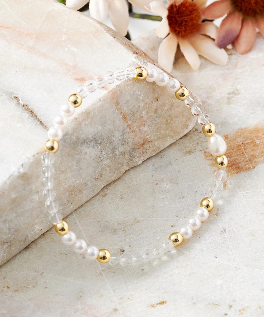 Polalita Crystal Pearl Mix Bracelet (Plt-Br-037_Wt)