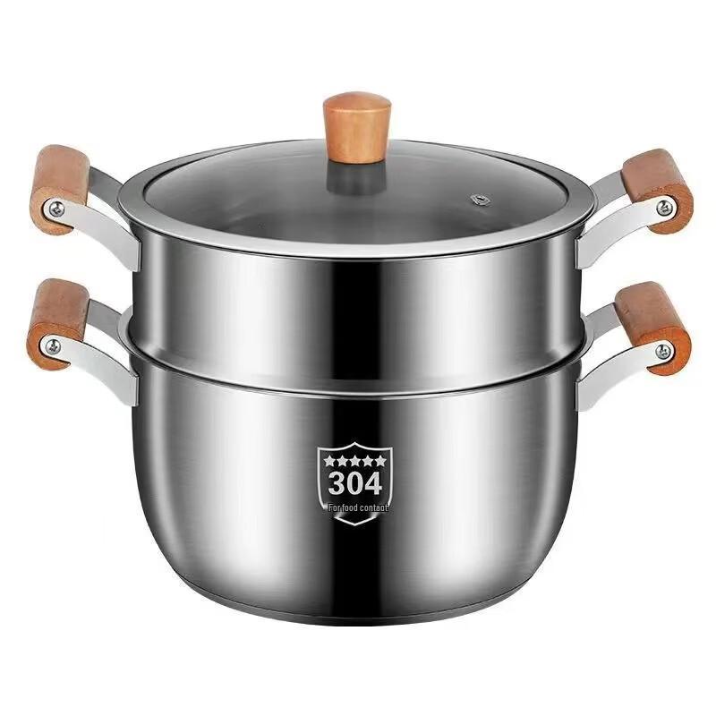 

ZISIZ Thickened 304 Stainless Steel Steamer & Soup Pot