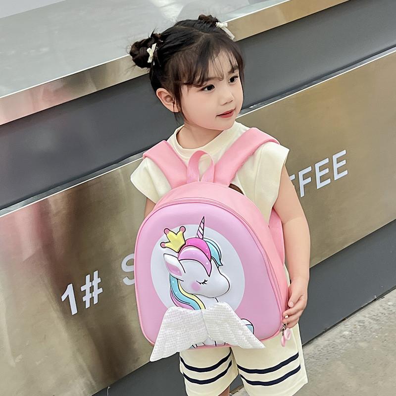 Backpack Eva Kids Material With Unicorn Cartoon Print High Capacity For Daily