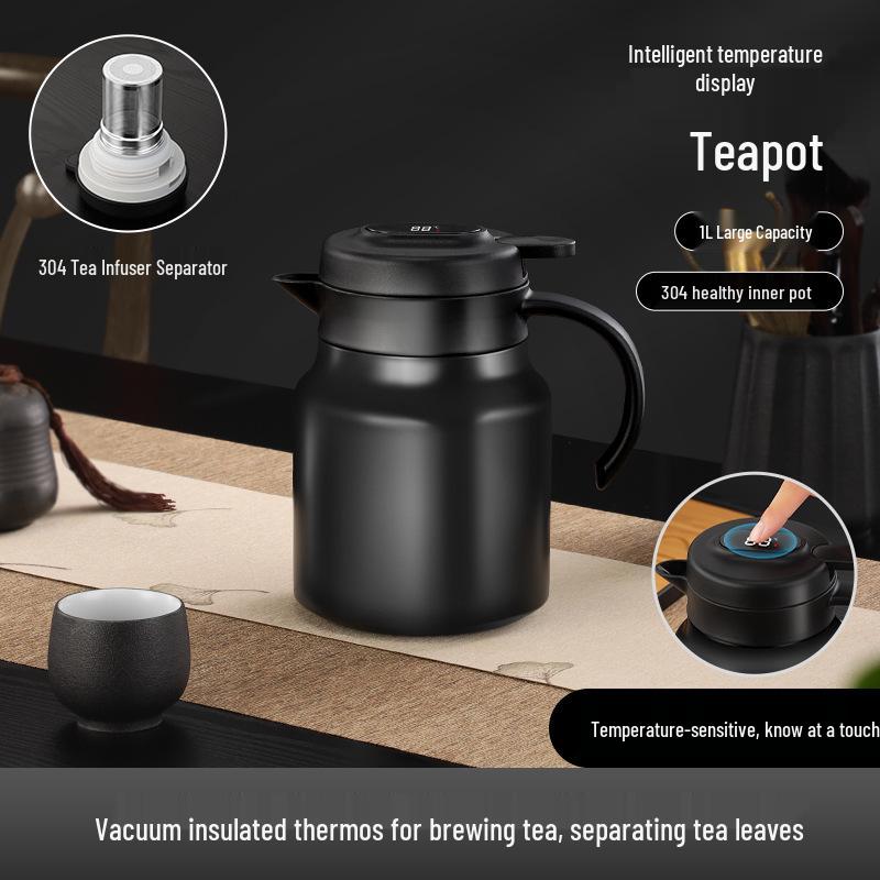 Large Capacity Smart Insulated Tea Brewer - 304 Stainless Steel Stewing Pot for Home or Office Use