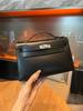 2025 First-Gen Mini Black Kelly Bag: High-End Versatile Leather Handbag with Silver Buckle