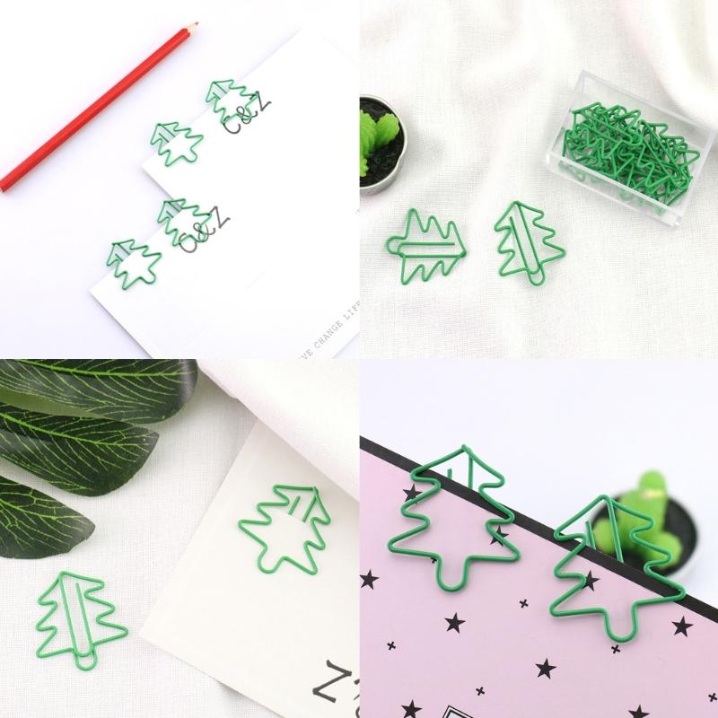 15 Pieces Cute Paper Clips Christmas Tree Shape, Funny Paperclips Bookmarks Planner Bookmark Clips Funny School Office
