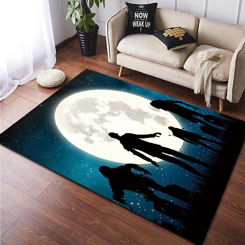 Halloween New Year Gift HD Printing Area Carpet, Living Room Sofa Decorative Carpet, Anti-skid Mat, Alfombras Direct Shipment