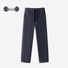 Pantaloni da tuta casual da uomo in lana-seta caldi foderati in velluto larghi per primavera, autunno e inverno