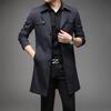 Men's Slim Fit Mid-Length Windbreaker Jacket, Korean Style Plus Size, M-8XL, for Casual or Business Wear, Ideal for Spring and Autumn.