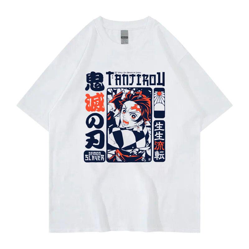 Anime Ghost Destroyer Blade Yamamoto Yohji Fengchaharo Pure Cotton Tide Brand Loose Summer Print Men's and Women's T-Shirts