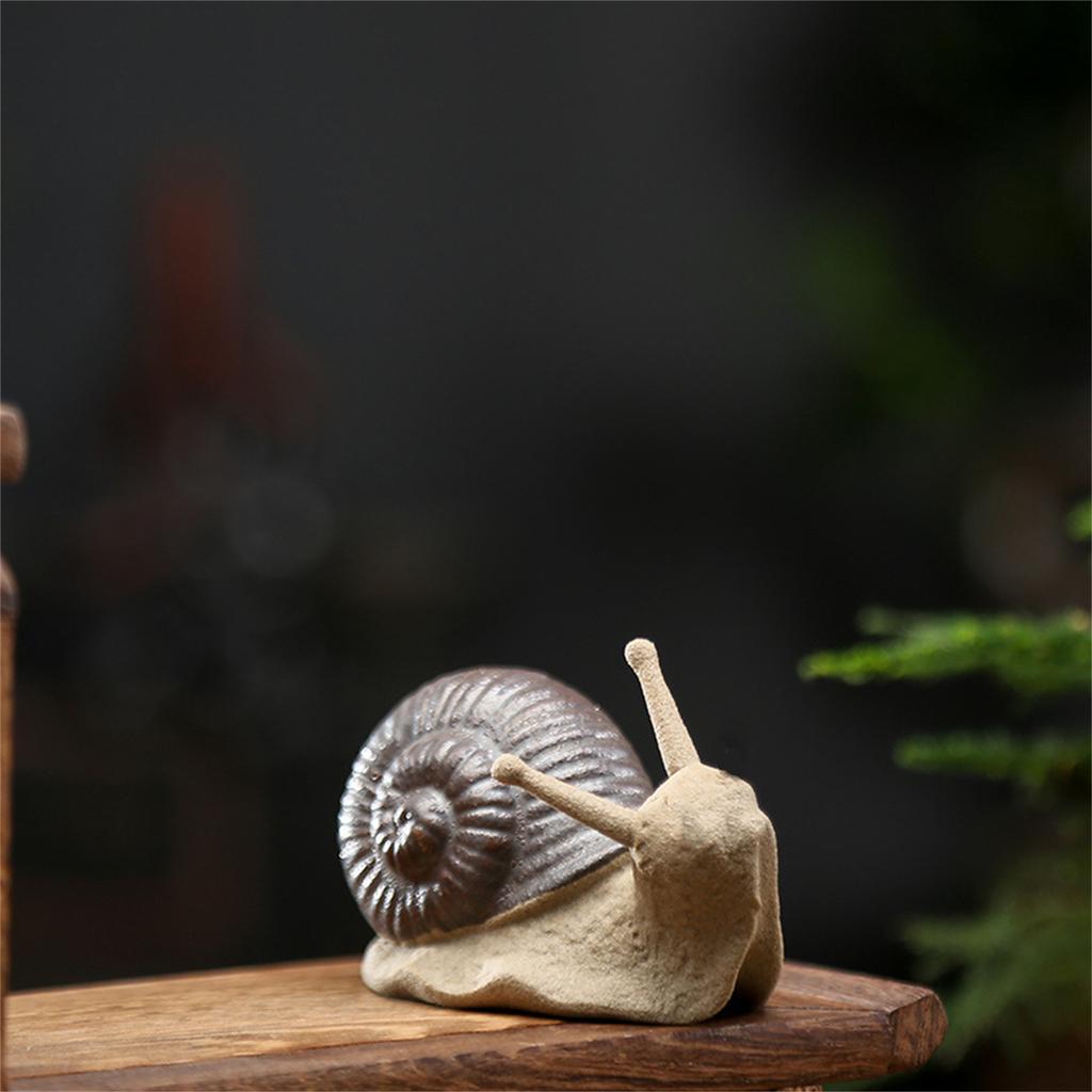 Snail Miniature Figurine Model Coarse Pottery Ceramics Snail Statue Ornament for Fairys Garden Landscape Decoration