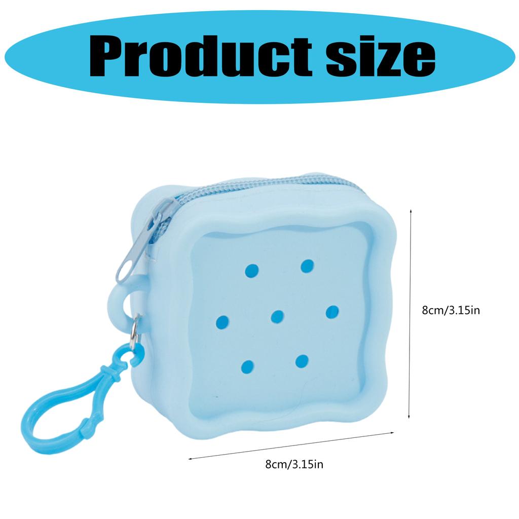 Colorful Change Pouch Waterproof Silicone Coin Organizer With Zipper Top Cute Kids Accessory Silicone Card Holder