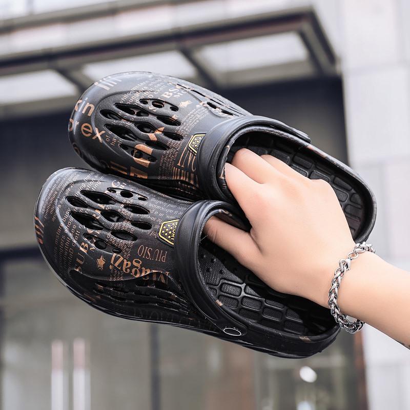 Sandalias de Plataforma para Hombre de Verano Chanclas de Playa Zapatos de Hombre Transpirables Huecos Calzado Slip-on para Jardín Chanclas para Hombre Zapatillas de Interior
