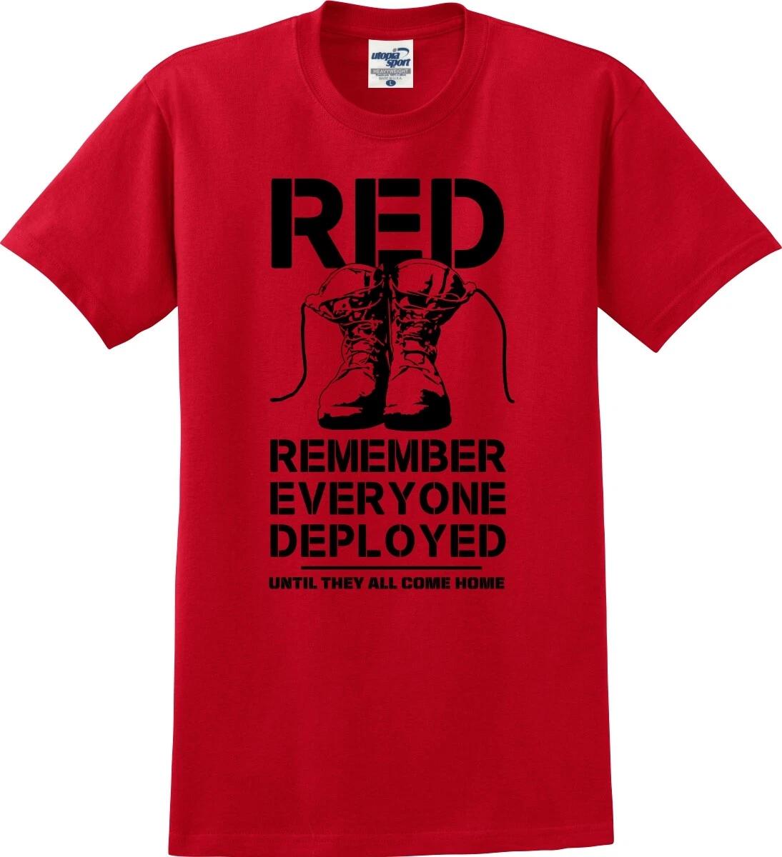 RED Combat Boots Red Friday Remember Everyone Deployed Unisex T shirt (S-5X) 2XL