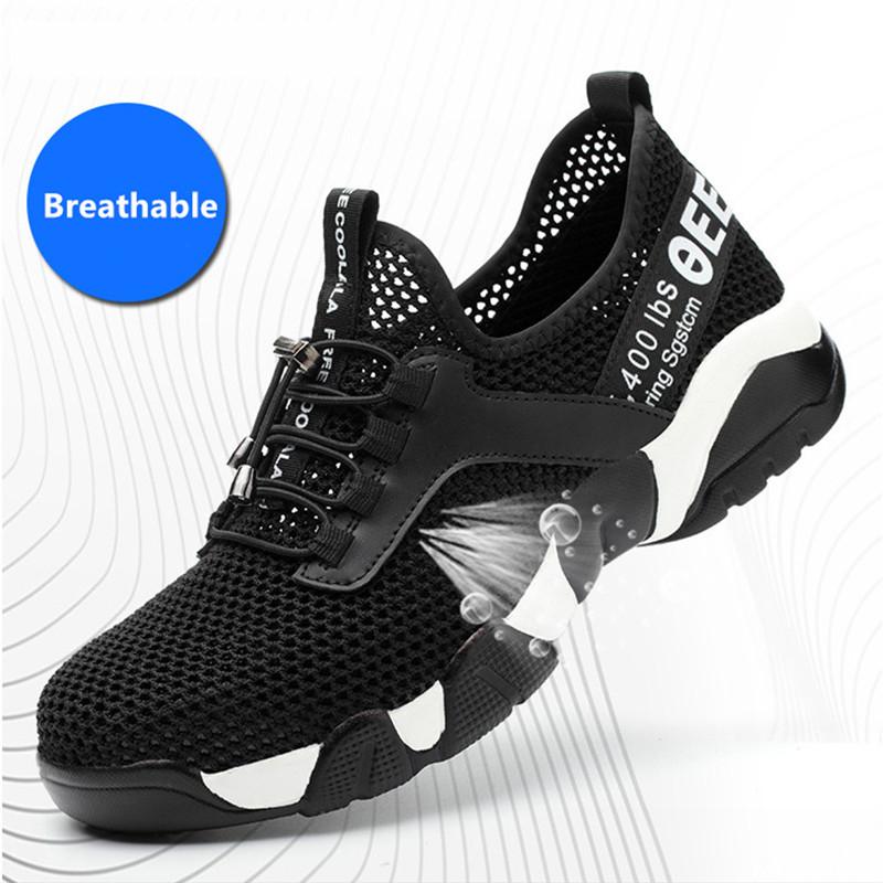 Summer Safety Shoes Breathable Work Shoes Anti Smash Anti Puncture Work Sneakers With Steel Toe Security Shoes Light Work Shoes