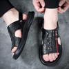 Sandalen Herren Plateau Offene Zehen Herren Strandschuhe Weiche Sohle Mode Große Größe Outdoor Leder Lässige Pantoletten Herrenschuhe