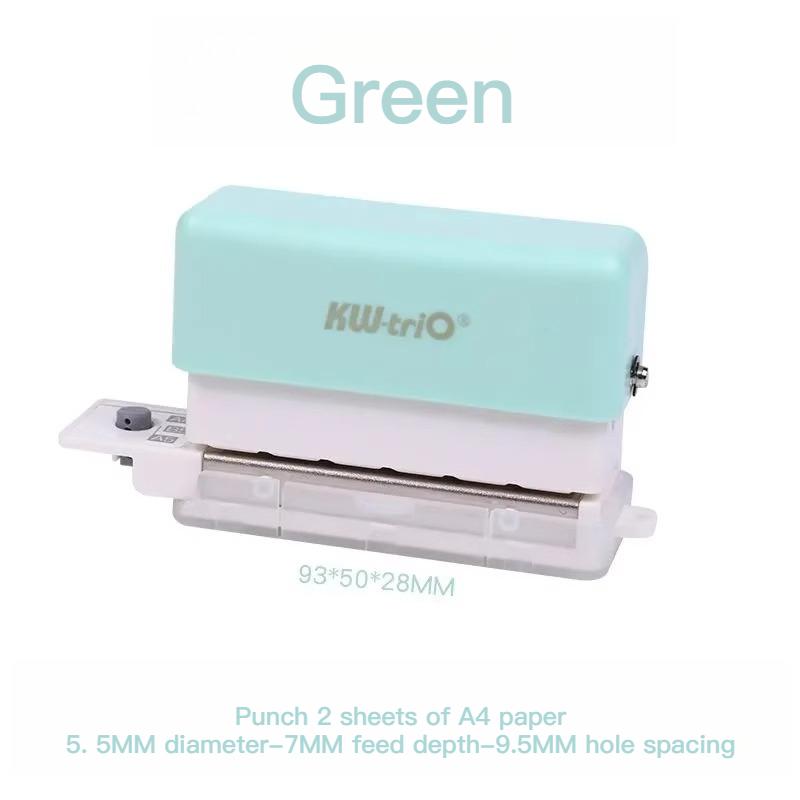 KW-TRIO Mini Portable Multi-Color Punch Hole Binder Punch 6-Hole Punch Multi-Functional Study Organizer Hole Punch