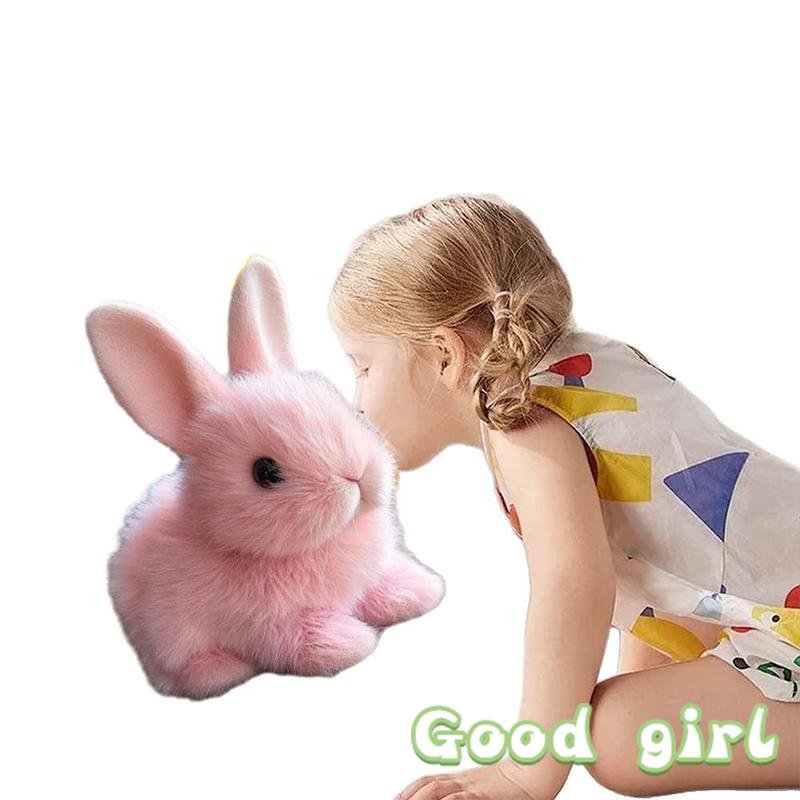 Realistic Bunny Toy Electronic Toy Bunny Simulated Rabbit Doll Jumping Twitching And Shaking Ears Toys Easter Children'S Gifts
