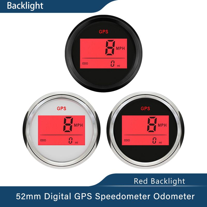 ELING New 52mm 2" Digital GPS Speedometer Odometer Kit for Car Boat Motorcycle Auto Replacement Round Gauge 12V 24V