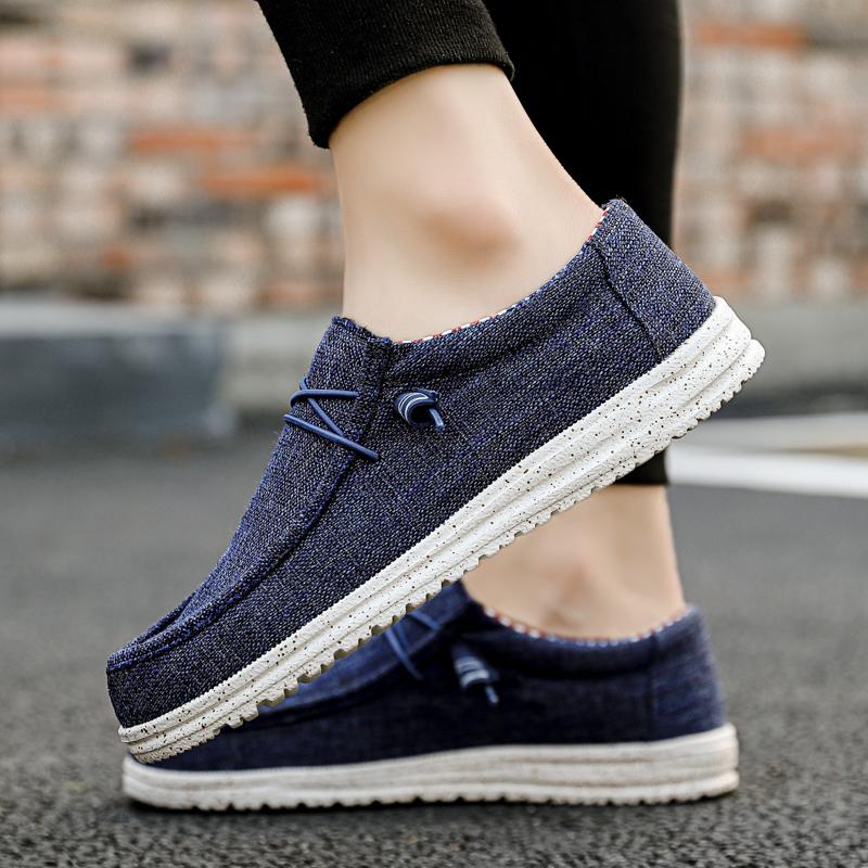 New Men's Large Size Canvas Shoes Flat Comfortable Casual Shoes Walking Men Shoes Cover Foot Spring and Autumn40-48
