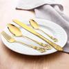 24/32pcs Gold Dinnerware Set Stainless Steel Royal Spoon Forks Knives Kitchen Cutlery Western Dinner Silverware Tableware Gift