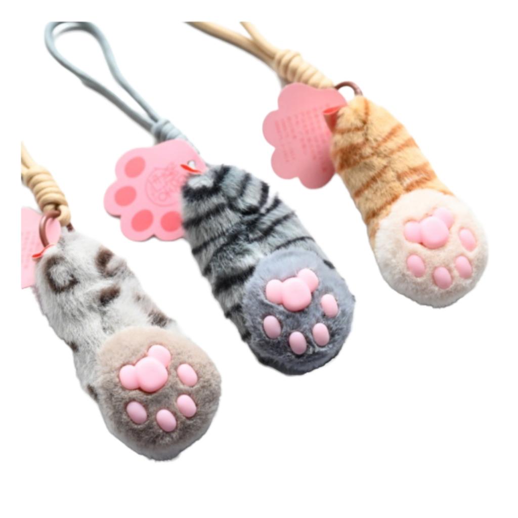 2s/lot 8cm Cute Leopard Paw Plush Keychain toys animal Leopard Doll Small Toy gifts