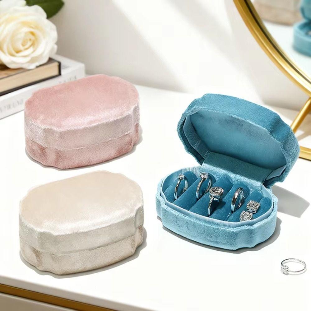 Luxury Finish Velvet Ring Box Multi Slot Wedding Jewelry Case Jewelry Display Case Home Storage