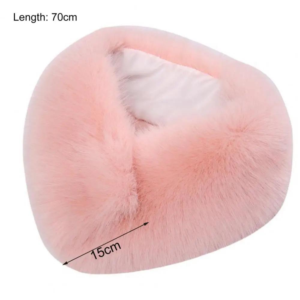 Plush Double Sided Scarf Thick Warm Fur Collar Trim Winter Neck Protection