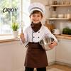 Stage Performance Chef Suit Kids Costume for Boys And Girls, Comfortable Cooking Outfit with Little Set Apron Hat Role Play Baking Activities