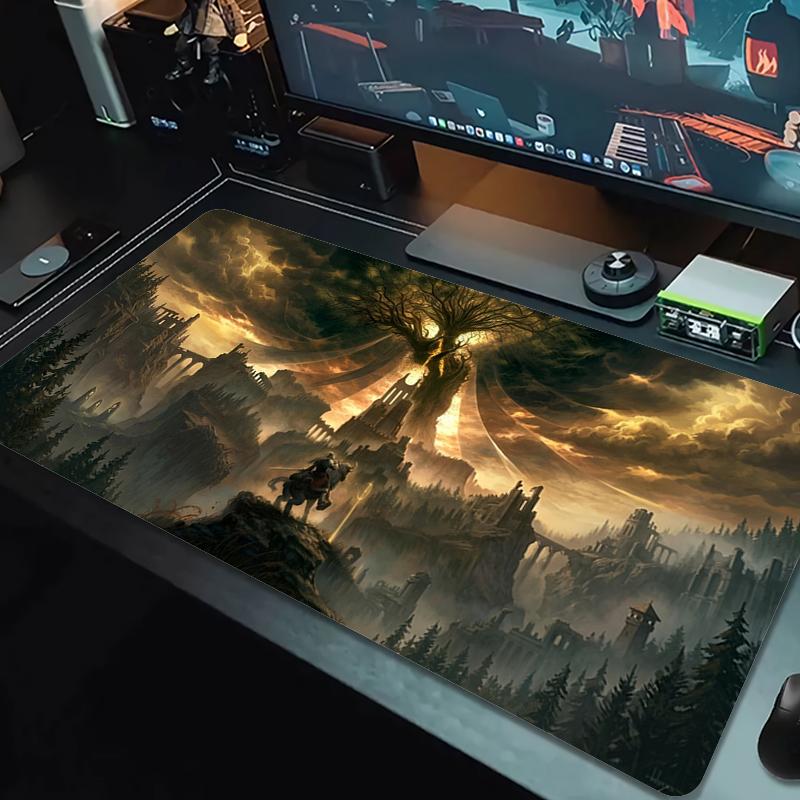Tappetino Mouse Elden Ring Grande Cuscino Tavolo da Gioco Antiscivolo Laptop Tablet Mousepad Grande Tappetino XXL Mini PC Tappetino Gioco Con bordo bloccato_XIA