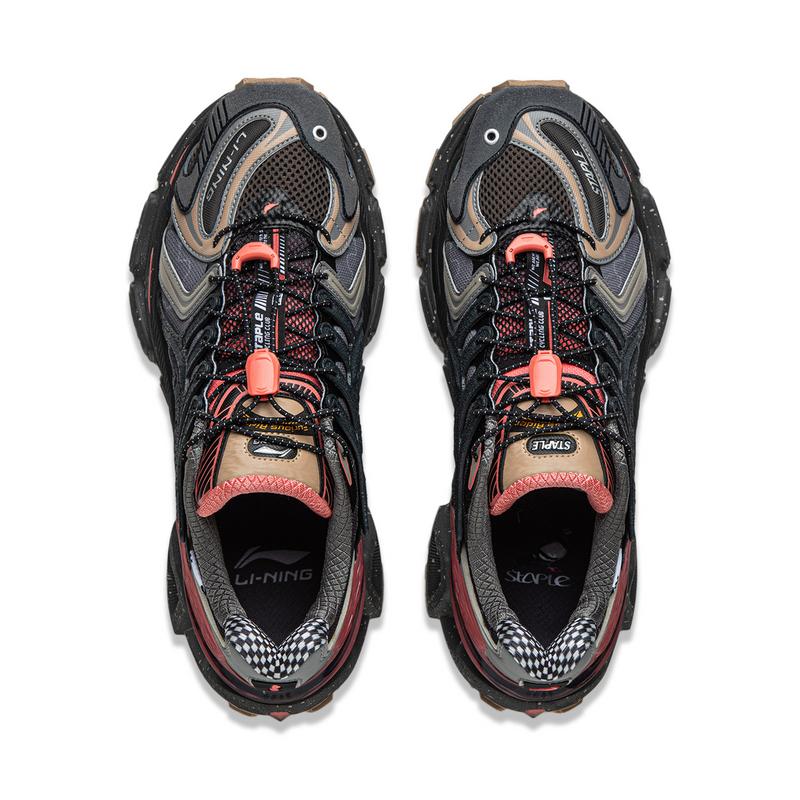 New Staple x LiNing Supportive And Elastic Low Top Casual Shoes Unisex Black AZGV151-13