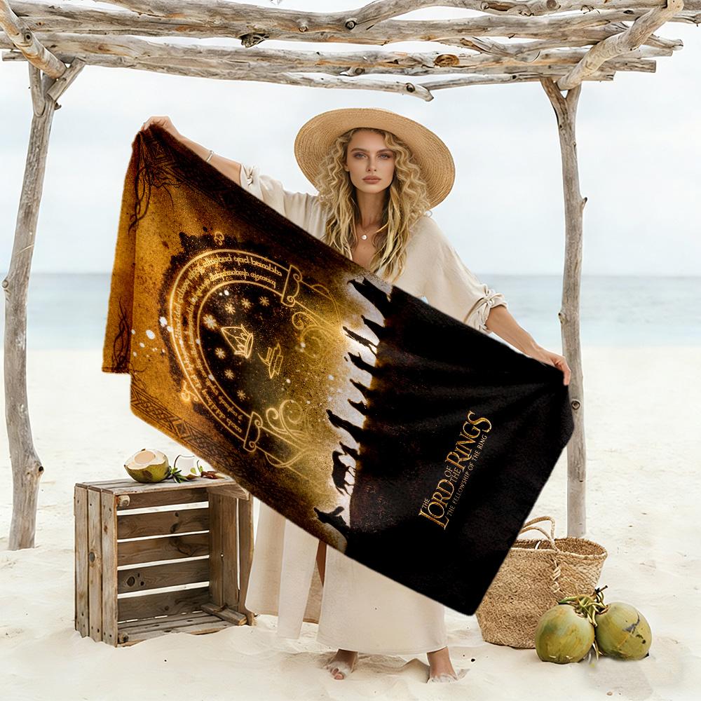 Lord Rings Beach Towel Super Soft Absorbent Comfortable Lightweight Perfect for Traveling Yoga Camping and Swimming
