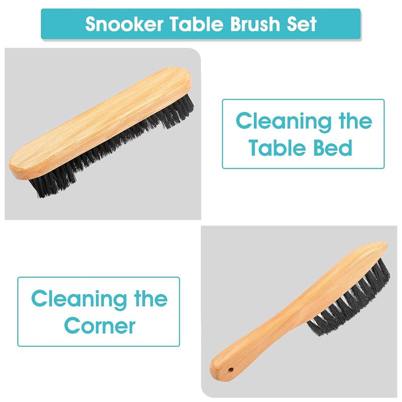 Billiard Brush Set Billiard Accessories Pool Table Corner Brush and Rail Brush Set Billiard Table Cleaning Kit Table Sweepers