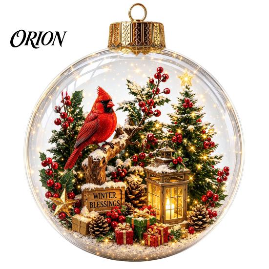 Festival Atmosphere Hanging Ornaments Christmas Tree Crystal Ball Pendant with LED Light, Built-in Christmas-themed Seasonal Party Decor Pattern