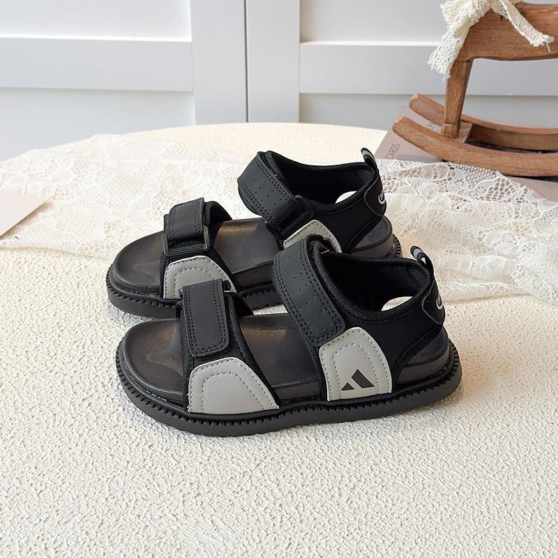 New Summer Boys Fashion Sandals, Magic Tape Casual Shoes, Soft Sole Beach Shoes for Kids Toddlers 26 серый