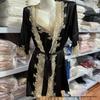 7019 Women's Sexy Lace Silk Nightgown & Bathrobe Set