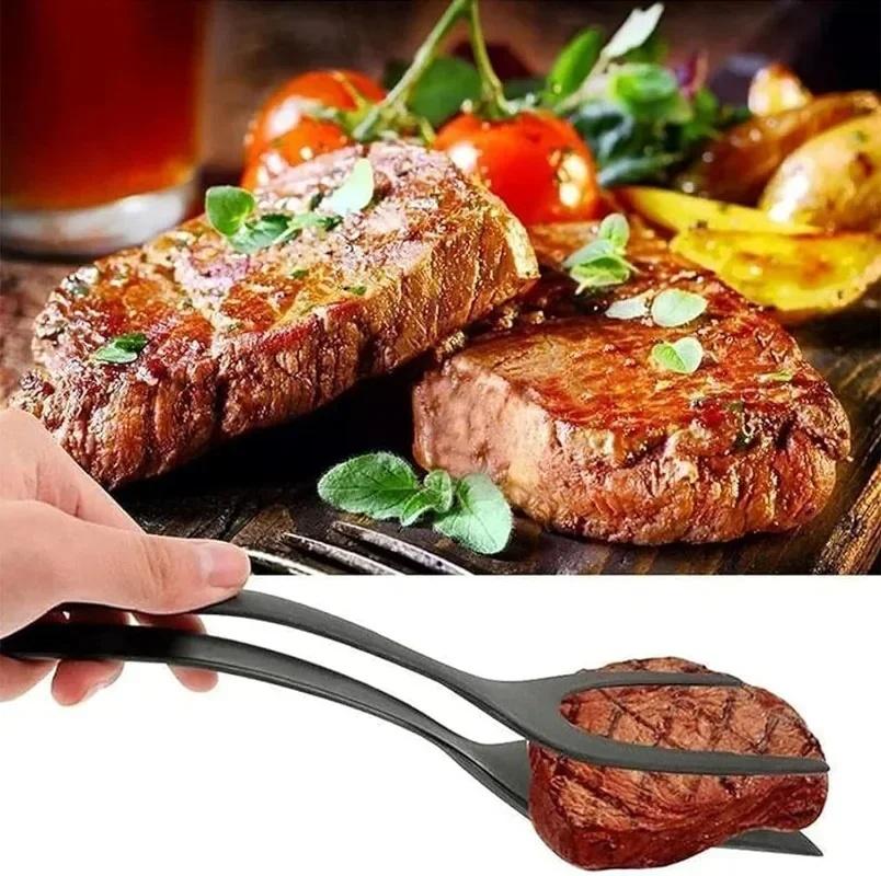 2in1 Flip Spatula Pliers Egg Turning Spatula Multi-Purpose Non-Stick Kitchen Pancake French Toast Omelette Kitchen Cooking Tools