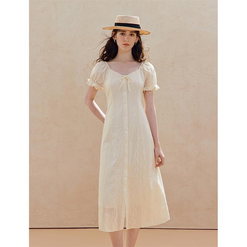 INMAN 100% Xinjiang Cotton Embroidered Tea Dress