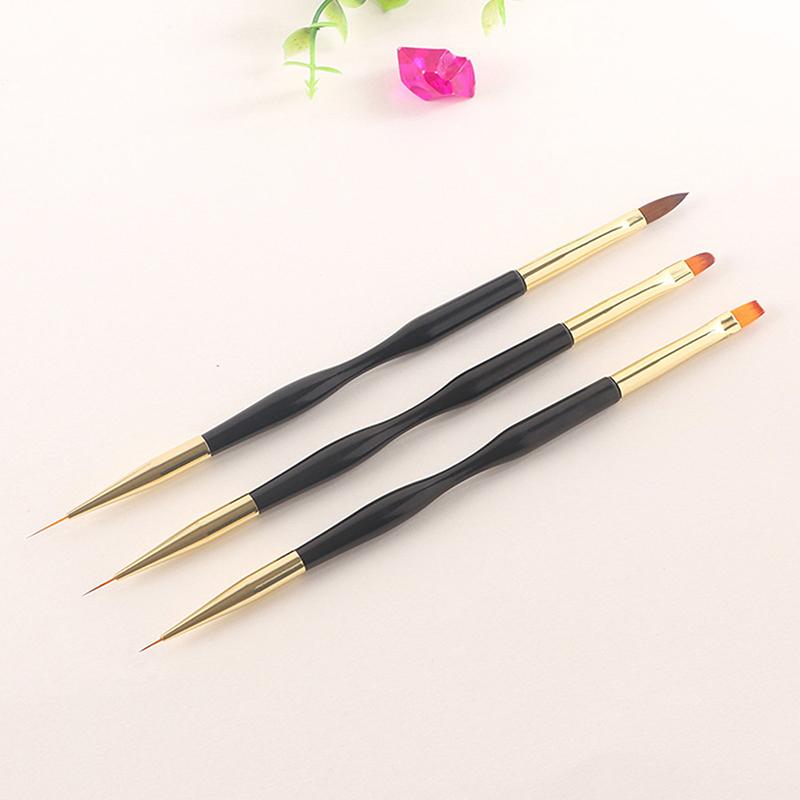 French Stripe Nail Art Liner Brush Set Tips Ultra-tynne linje tegnepenn Dual End UV Gel Malebørster Manikyrverktøy